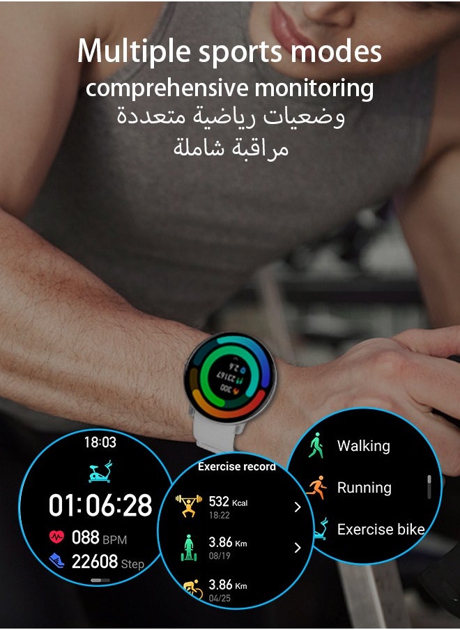 WAPIK - Korean Brand Smart Watch Y6，Business Smartwatch, Waterproof Fitness Watch, Bluetooth Calling, Compatible with Android and iOS, Smart Watch for men, AMOLED Display, Heart Rate Monitoring, Gold - Image 1