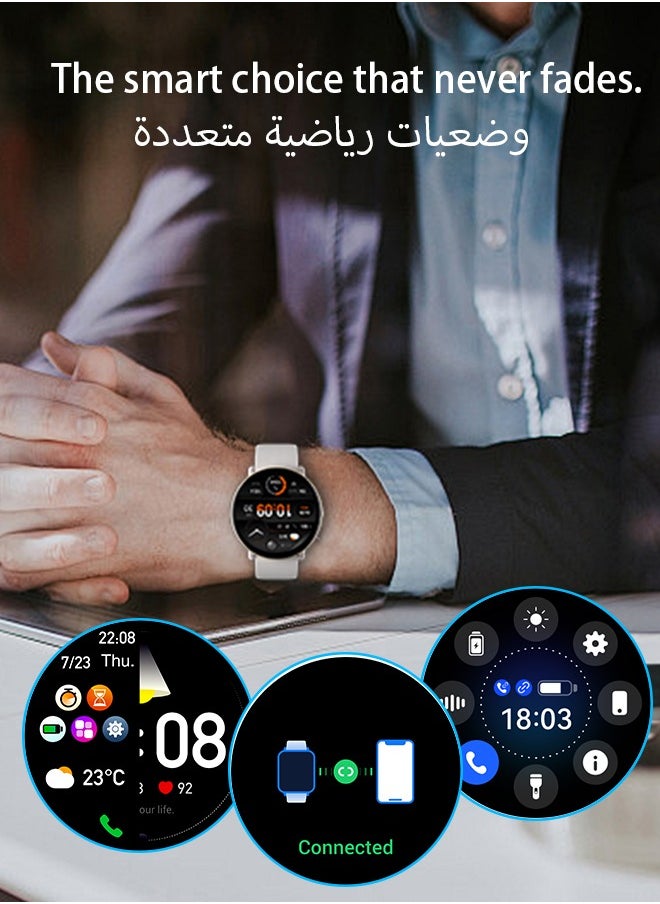 WAPIK - Korean Brand Smart Watch Y6，Business Smartwatch, Waterproof Fitness Watch, Bluetooth Calling, Compatible with Android and iOS, Smart Watch for men, AMOLED Display, Heart Rate Monitoring, Gold - Image 1