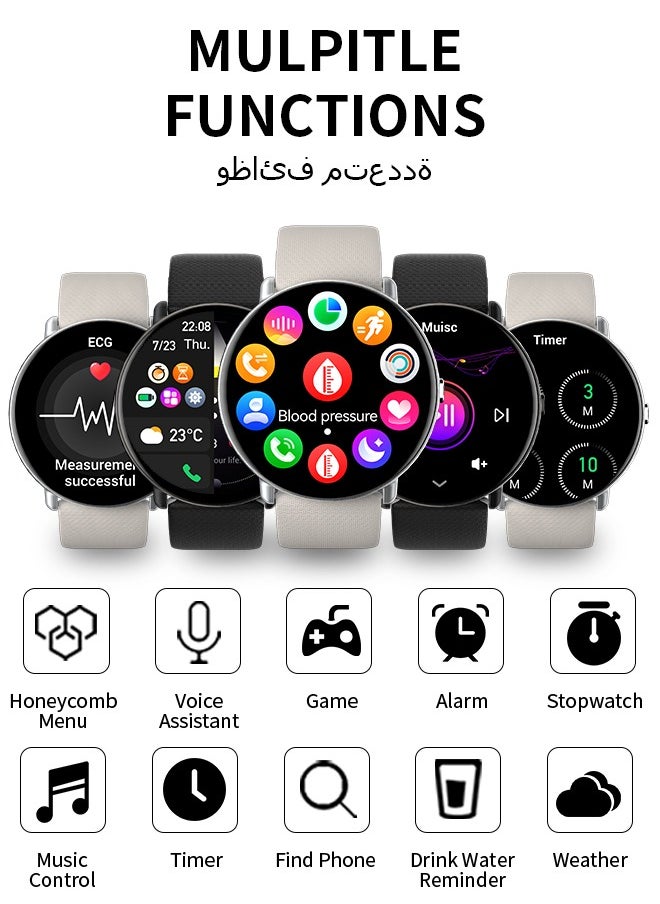 WAPIK - Korean Brand Smart Watch Y6，Business Smartwatch, Waterproof Fitness Watch, Bluetooth Calling, Compatible with Android and iOS, Smart Watch for men, AMOLED Display, Heart Rate Monitoring, Gold - Image 1