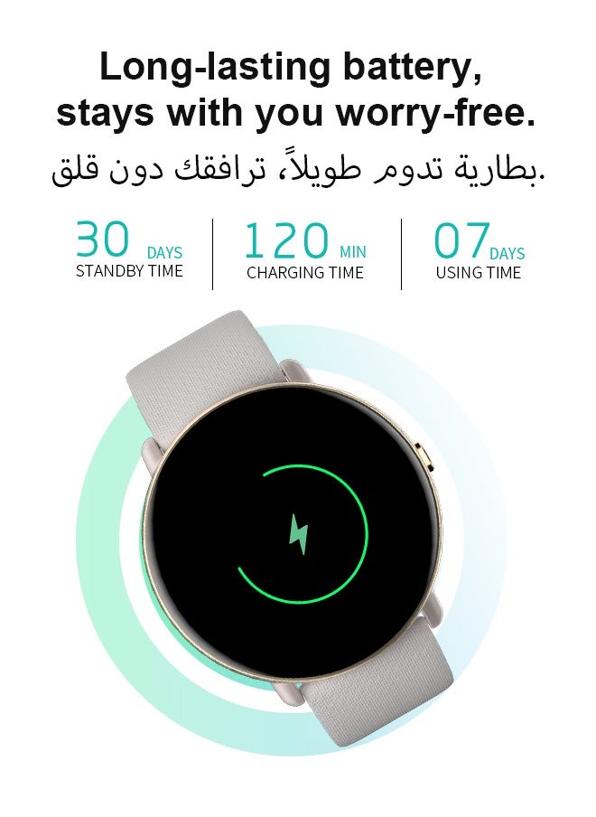 WAPIK - Korean Brand Smart Watch Y6，Business Smartwatch, Waterproof Fitness Watch, Bluetooth Calling, Compatible with Android and iOS, Smart Watch for men, AMOLED Display, Heart Rate Monitoring, Gold - Image 1
