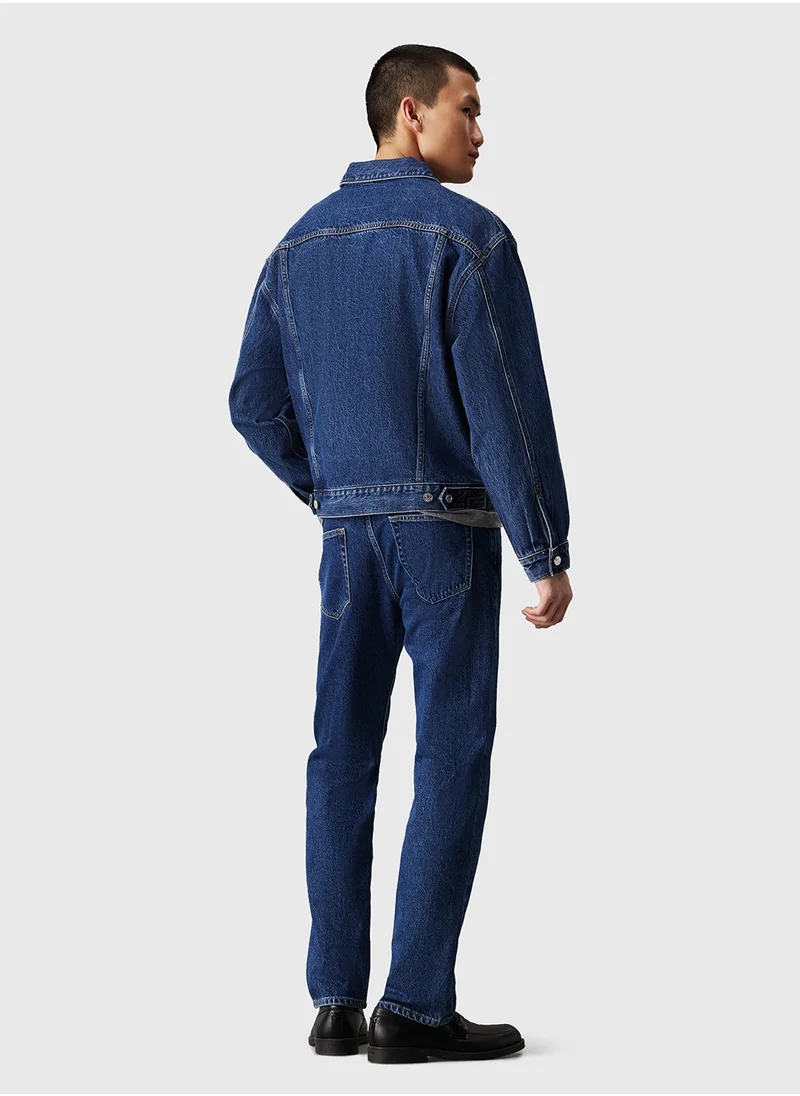 كالفن كلاين جينز STANDARD Straight Fit Mid Wash Jeans