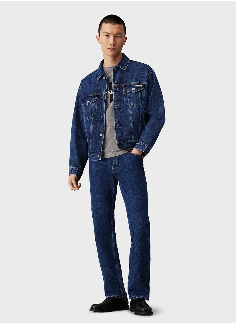 Calvin Klein Jeans STANDARD Straight Fit Mid Wash Jeans  - Image 4