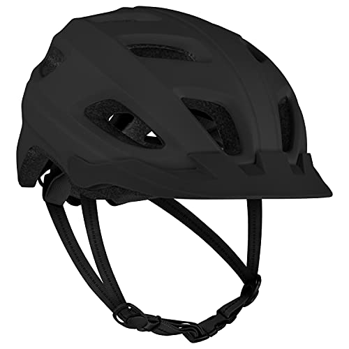 Retrospec Lennon Bike Helmet with LED Safety Light Adjustable Dial & Removable Visor - Adjustable Bicycle Helmet for Adult Men & Women - Matte Black One Size - Image 1