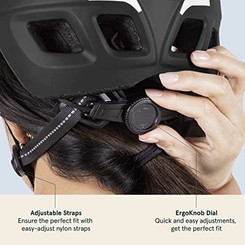 Retrospec Lennon Bike Helmet with LED Safety Light Adjustable Dial & Removable Visor - Adjustable Bicycle Helmet for Adult Men & Women - Matte Black One Size - Image 4