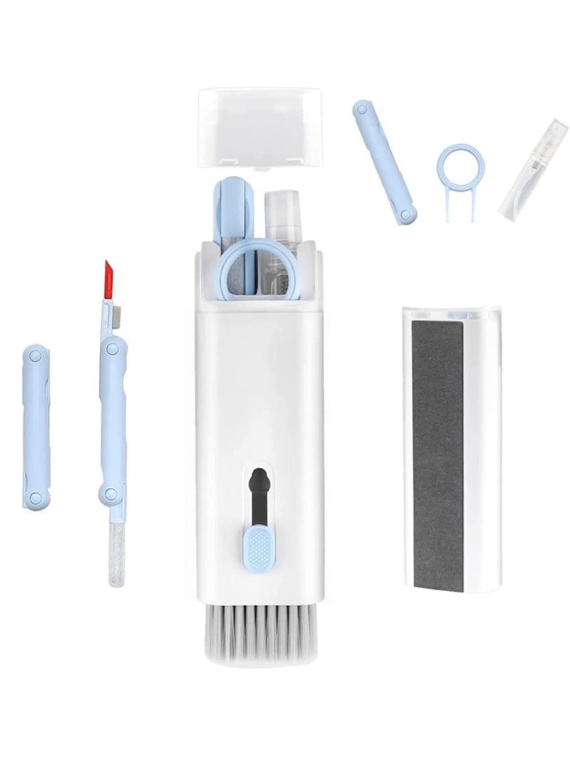 7 in 1 Portable Electronics Cleaner Kit for Airpods Earphones Laptop Monitor Screen and Keyboard Blue - Image 1