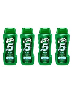 IrishSpring 5in1 Shampoo Conditioner Body Wash Face Wash and Deodorizer 18 oz Pack of 4