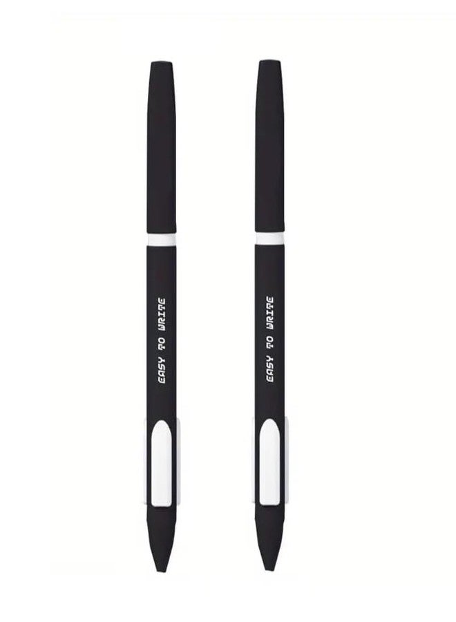 XELYTON Anti-Fall Pinch Gel Pen(INK COLOR-BLACK ONLY),0.5mm triangle posture grip pen, quick-drying neutral pen mecha style Automatic Retraction Pen, Retractable Gel Pen (Black, 2) - Image 1