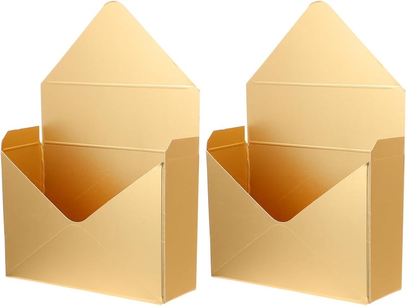 Various fittings MAGICLULU 2pcs Gold Bouquet Envelope Flower Wrapping Boxes Paper Envelope Packaging for Florist Flower Shop Supplies Trendy widespread design - Image 1