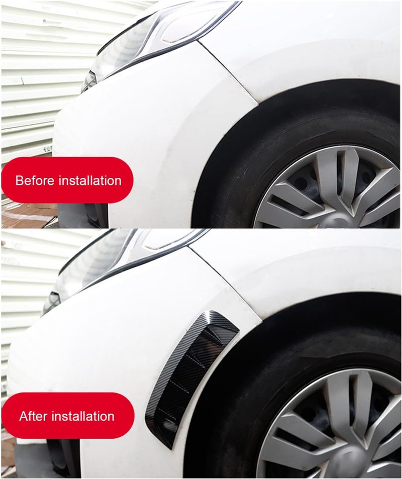 Car Front Bumper Lip Splitter, ABS Enhance Vehicle Appearance Pasted Universal Car Fender Side Vents, Increase Aerodynamics Front Lip Splitter for Most Cars (Carbon Fiber Style) - Image 3