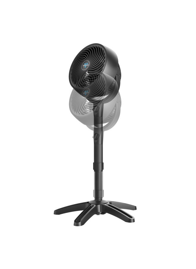 Vornado 683 Medium Pedestal Whole Room Air Circulator Fan 3 Speed Control Adjustable Standing Height 32 To 38 Inches Black  - Image 4