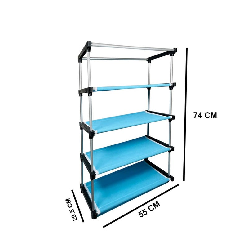 DEMARK Multipurpose 4Tiers Shoe Rack with Dustproof Zip Cover Multiuse Wide Space Storage Rack Made by Non Woven Fabric for Footwear Toys Clothes Firoji Demark4 Layer Shoe Rack - Image 2