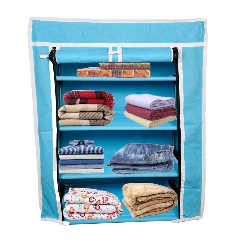 DEMARK Multipurpose 4Tiers Shoe Rack with Dustproof Zip Cover Multiuse Wide Space Storage Rack Made by Non Woven Fabric for Footwear Toys Clothes Firoji Demark4 Layer Shoe Rack - Image 3