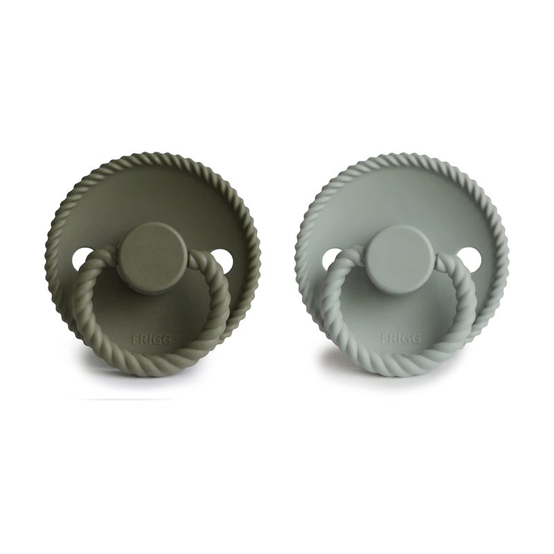 mushie Frigg Rope SilkySoft Silicone Baby Pacifier | Made in Denmark | BPA-Free (Olive/Sage, 0-6 Months) - Image 2