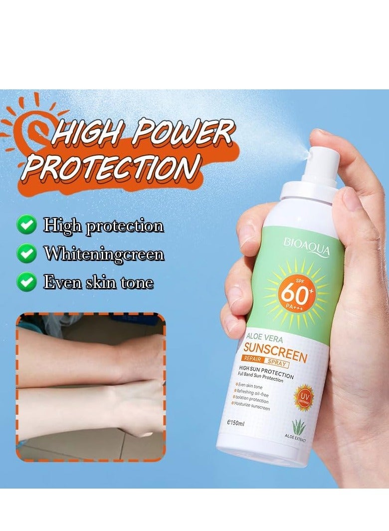 BIOAOUA Sun Protection Spray,Waterproof and Long Lasting Effect Sunscreen Spray for Face Protective,150ML - Image 3