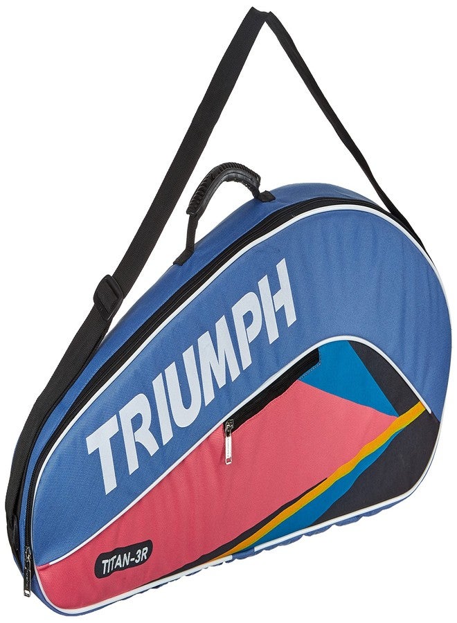 ترايامف مضرب تنس الريشة Triumph Bolt خفيف الوزن مصنوع من مركب الجرافيت، مع حقيبة تنس الريشة Titan-3R ذات حجرة واحدة، لون سماوي/وردي - Image 3