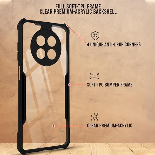 Jkobi Back Cover Case for Realme Narzo 70x 5G (Shockproof with Polycarbonate Clear Panel | Professional Black) - Image 2