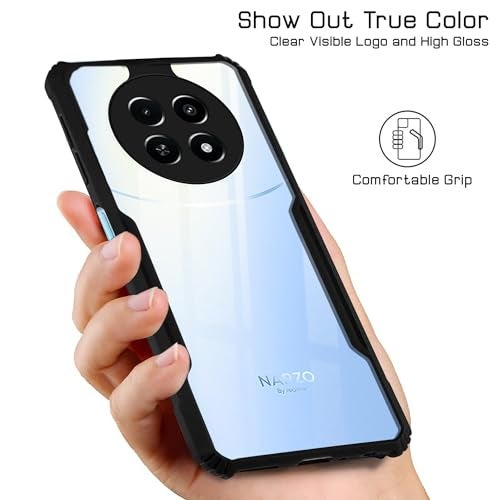 Jkobi Back Cover Case for Realme Narzo 70x 5G (Shockproof with Polycarbonate Clear Panel | Professional Black) - Image 3