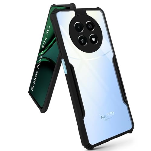 Jkobi Back Cover Case for Realme Narzo 70x 5G (Shockproof with Polycarbonate Clear Panel | Professional Black) - Image 5