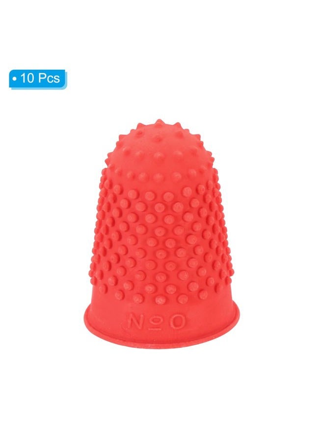 PATIKIL 0.71x1.1 Inch Rubber Finger Tips, 10 Pack Silicone Thumb Fingertip Protector Covers Guard Pads Thimble Grips for Office Counting Sewing, Red Small Size  - Image 3