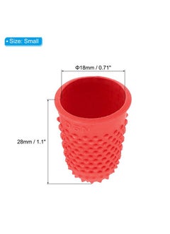 PATIKIL 0.71x1.1 Inch Rubber Finger Tips, 10 Pack Silicone Thumb Fingertip Protector Covers Guard Pads Thimble Grips for Office Counting Sewing, Red Small Size  - Image 2