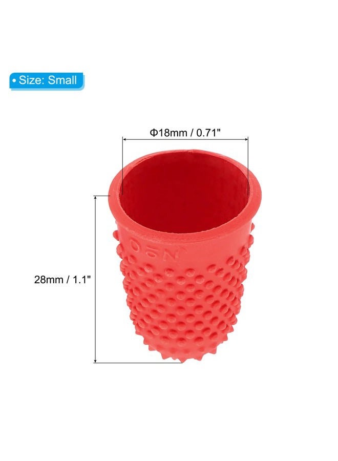 PATIKIL 0.71x1.1 Inch Rubber Finger Tips, 10 Pack Silicone Thumb Fingertip Protector Covers Guard Pads Thimble Grips for Office Counting Sewing, Red Small Size  - Image 2