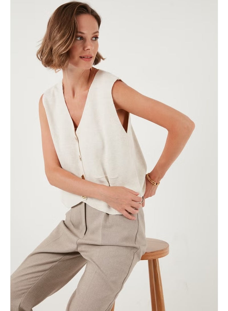 Lela V Neck Buttoned Knitted Vest Women's Vest 4616177 - Image 5