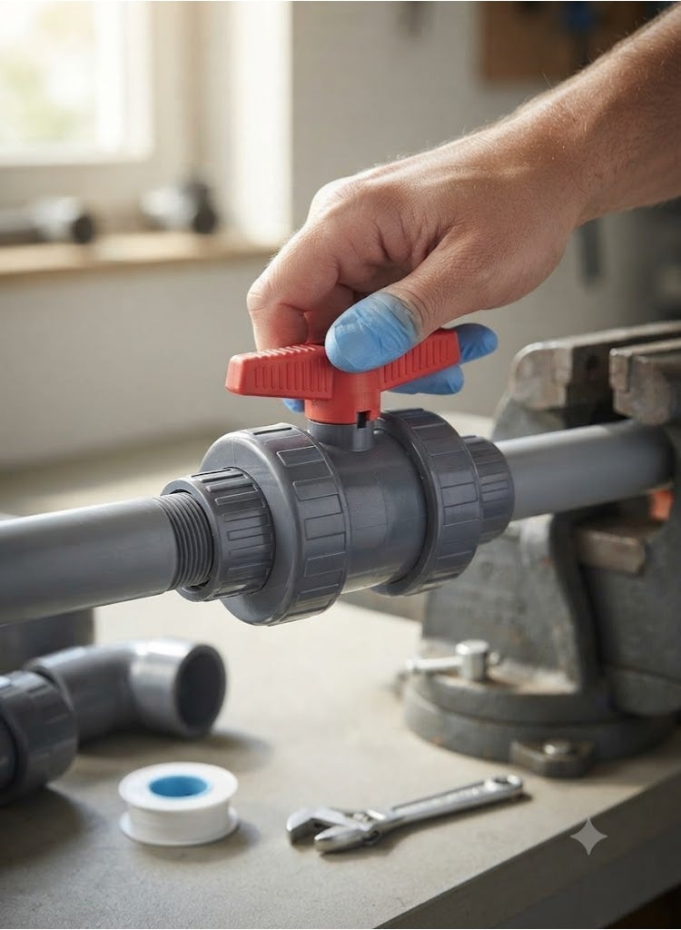 PVC Cepex PVC Heavy Duty Water Supply Pipe Fittings for Swimming Pool, Agriculture, Irrigation & Commercial Plumbing Use (75 MM, Union Ball Valve (Anti Block)) - Image 3