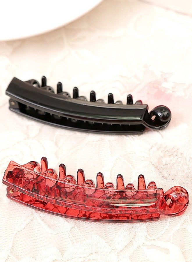 Prettyou 3.7 Inches Hair Accessories Plastic Crystal Look Hair Clip Banana Pony Hair Claws for Women, Pack of 4 - Image 3