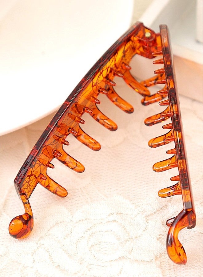 Prettyou 3.7 Inches Hair Accessories Plastic Crystal Look Hair Clip Banana Pony Hair Claws for Women, Pack of 4 - Image 4