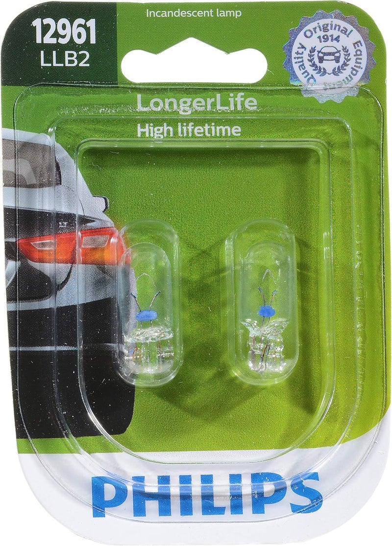 PHILIPS Automotive Lighting 12961LLB2 LongerLife Miniature Bulb, 2 Pack - Image 1