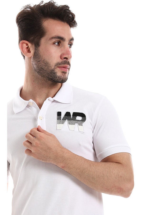 WHITE RABBIT White Rabbit Chest Printed Classic Neck Polo Shirt  - Image 4