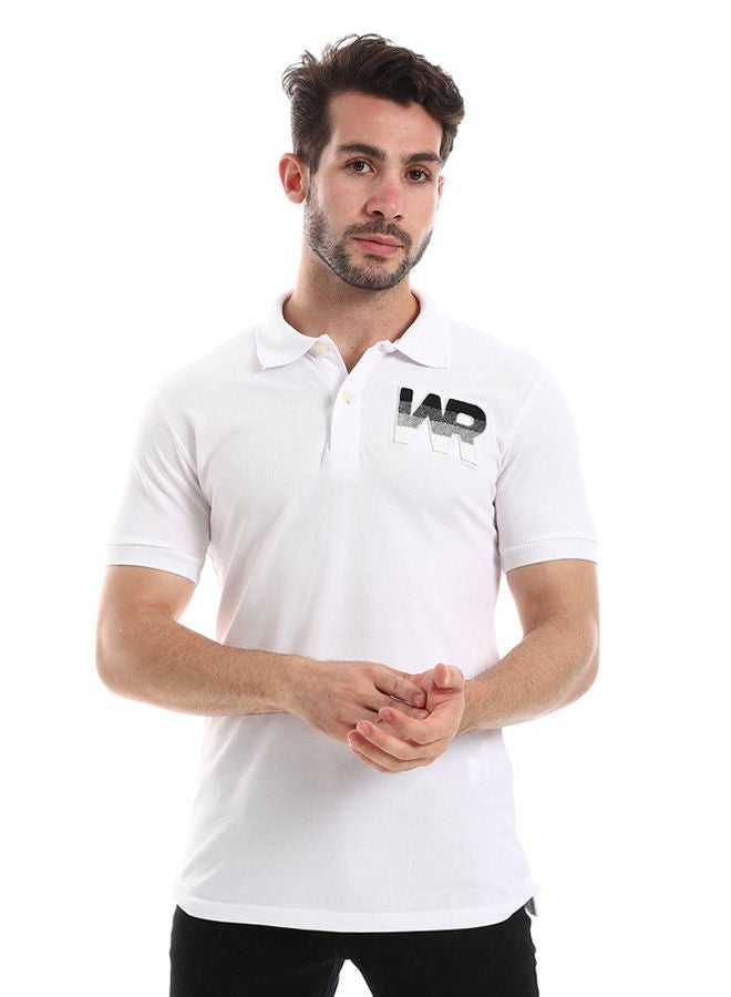 WHITE RABBIT White Rabbit Chest Printed Classic Neck Polo Shirt  - Image 1