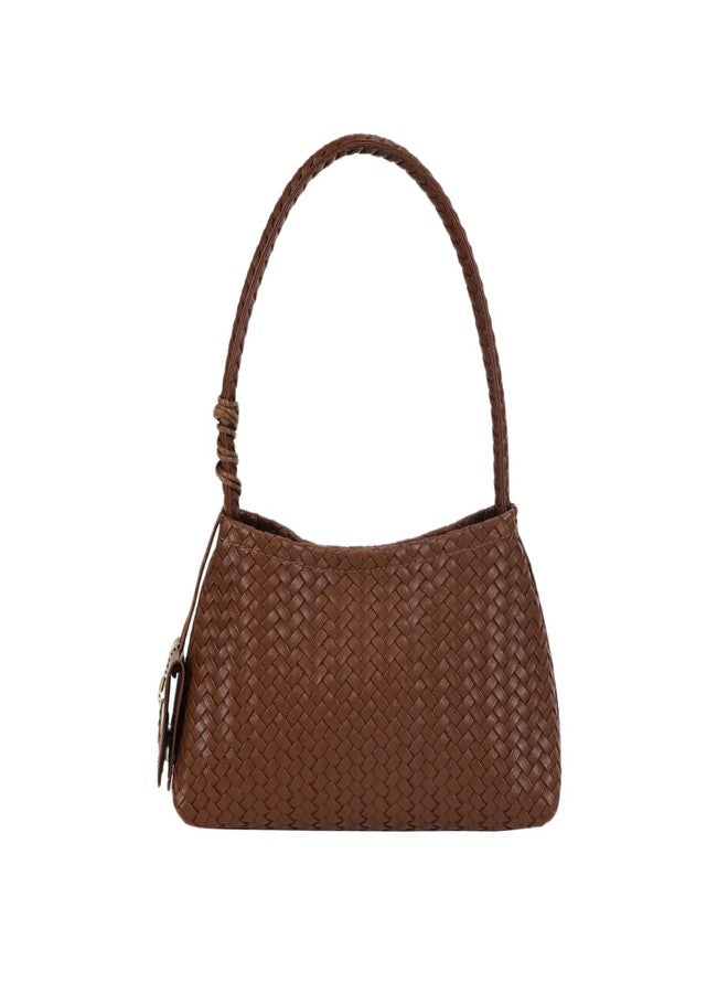 MONROW Brown Striped Stylish Shoulder Bag with Cosmetic Pouch Bag for Women Office and Casual Use - Image 3