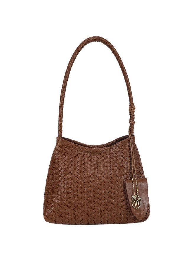 MONROW Brown Striped Stylish Shoulder Bag with Cosmetic Pouch Bag for Women Office and Casual Use - Image 1