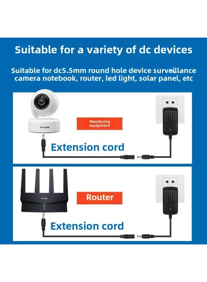 Tplink Router Power Cord Monitor Home Camera Dc Extension Cord 12v Male And Female 5521 Camera Head A-Color:White●Dc5.5 Male And Female Extension Cable *measure The Round Hole Size Before Taking The Photo - 8m  - Image 2