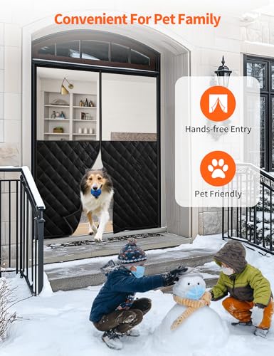 Homealexa Magnetic Thermal Insulated Door Curtain for 72"x 80" Doors, Heavy-Duty Oxford Fabric Door Cover for Heat Insulation, Magnetic Closure Blanket for Doorway to Keep Warm in Winter Cool in Summer - Image 5