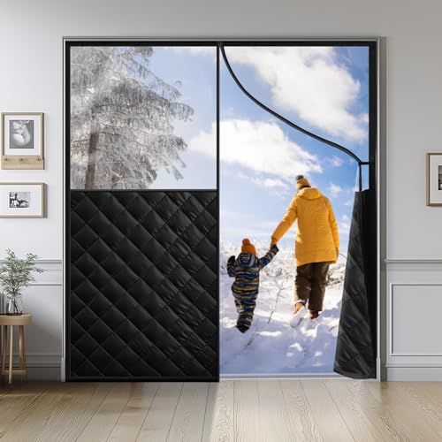 Homealexa Magnetic Thermal Insulated Door Curtain for 72"x 80" Doors, Heavy-Duty Oxford Fabric Door Cover for Heat Insulation, Magnetic Closure Blanket for Doorway to Keep Warm in Winter Cool in Summer - Image 1