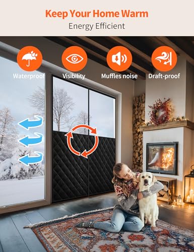 Homealexa Magnetic Thermal Insulated Door Curtain for 72"x 80" Doors, Heavy-Duty Oxford Fabric Door Cover for Heat Insulation, Magnetic Closure Blanket for Doorway to Keep Warm in Winter Cool in Summer - Image 3