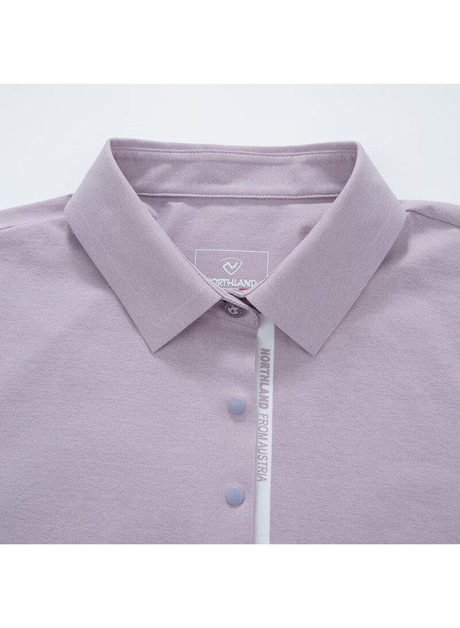 NorthLand New Women'S Sun Protection Quick-Drying Polo Shirt Outdoor Hiking Antibacterial Elastic Collar Short Sleeve T-Shirt - Image 4