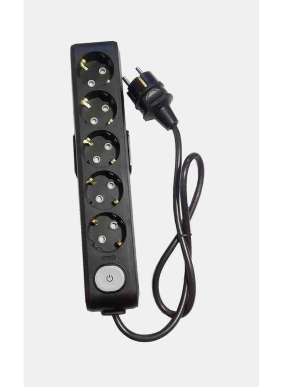 Multi-Let 5-Piece 3 x 2.5 Ünal Cable Full Copper (1 - 10 Meters) Switched Grounded Child Protection Extension Group Socket