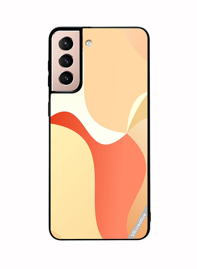VR CREATIVE Protective Case Cover For Samsung Galaxy S21 Plus 5G Light Orange Abstract Cambered Design Multicolour - Image 1