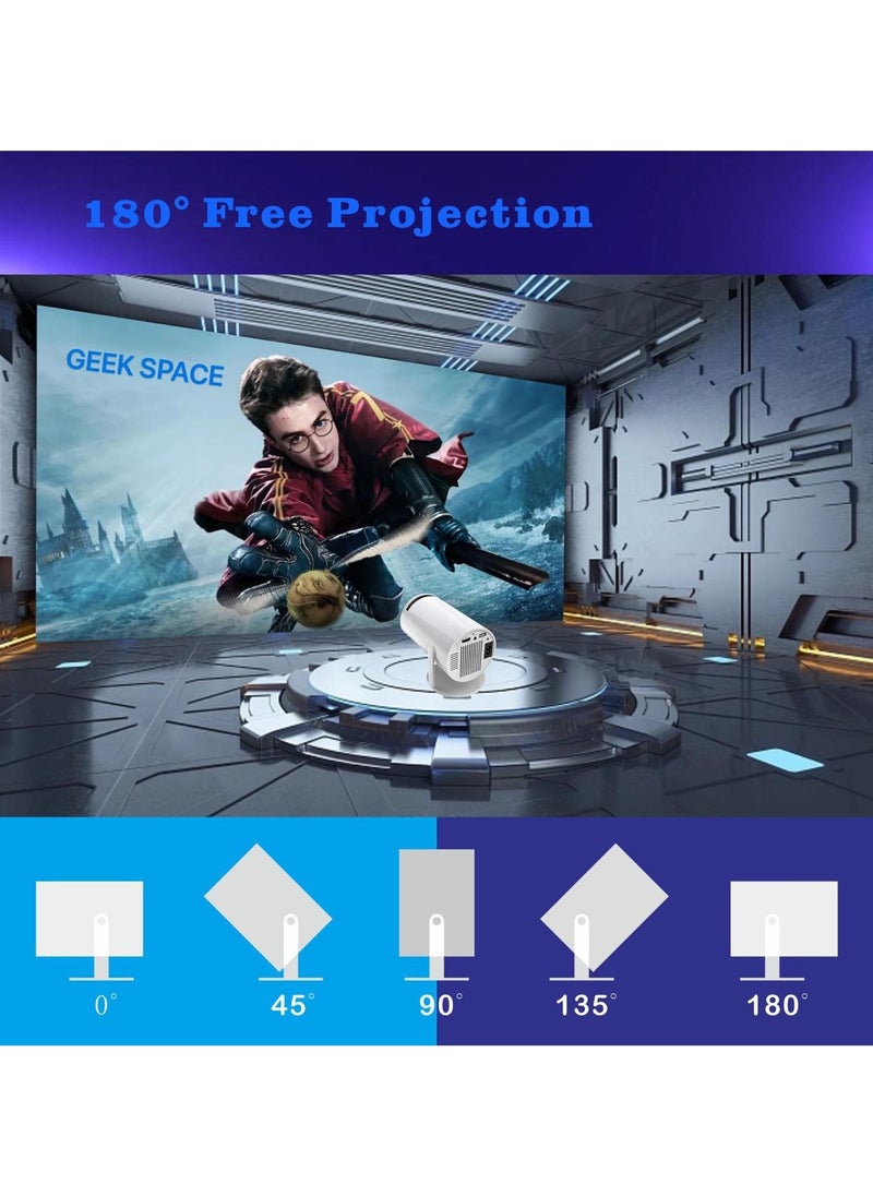 المهوس الفضاء - GEEK SPACE HD جهاز عرض ذكي Android 11 سينما صغيرة محمولة 130 بوصة شاشة عرض مصباح 4K مسرح سينما منزلي ألعاب عروض فيديو 180 درجة شاشة دوارة عرض الهاتف المحمول HY300 - Image 1