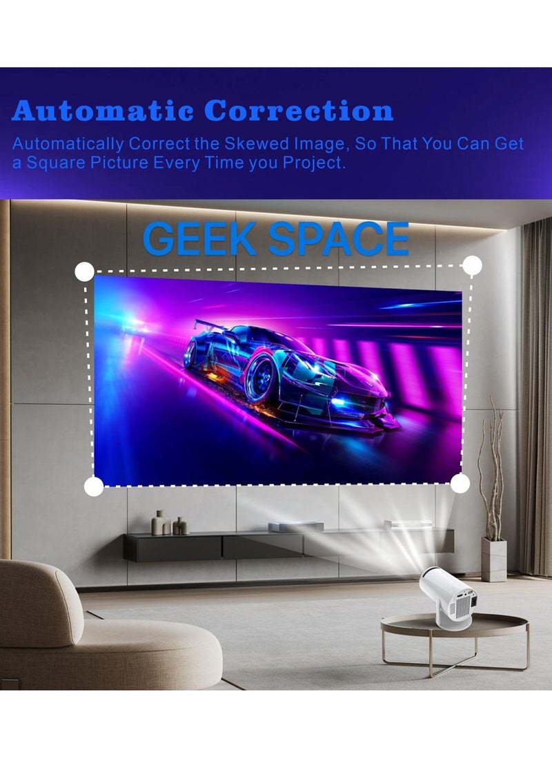 المهوس الفضاء - GEEK SPACE HD جهاز عرض ذكي Android 11 سينما صغيرة محمولة 130 بوصة شاشة عرض مصباح 4K مسرح سينما منزلي ألعاب عروض فيديو 180 درجة شاشة دوارة عرض الهاتف المحمول HY300 - Image 1