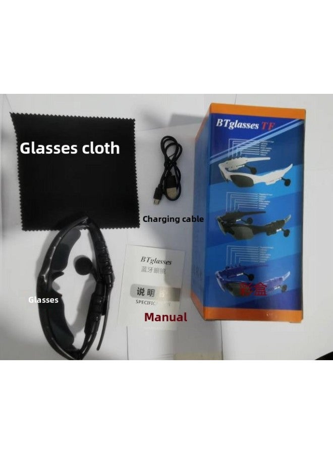 Polarized Sun Bluetooth Glasses Sunglasses Glasses Headset Listening To Music Headset Multifunctional Headset-Color:Black (plastic Bag Color Box) - Image 1