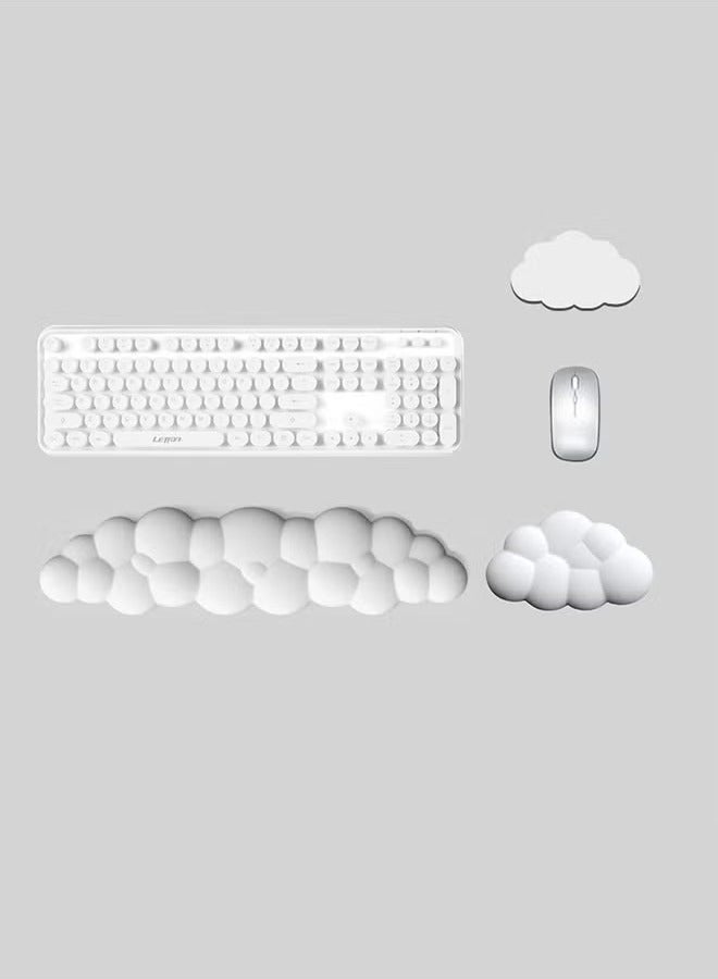 Keyboard Wrist Rest Set Computer mouse wrist rest Soft and Elastic Ergonomic Design with Tea Coaster for Typing Comfortably for Office Home (Keyboard not Included)  - Image 1