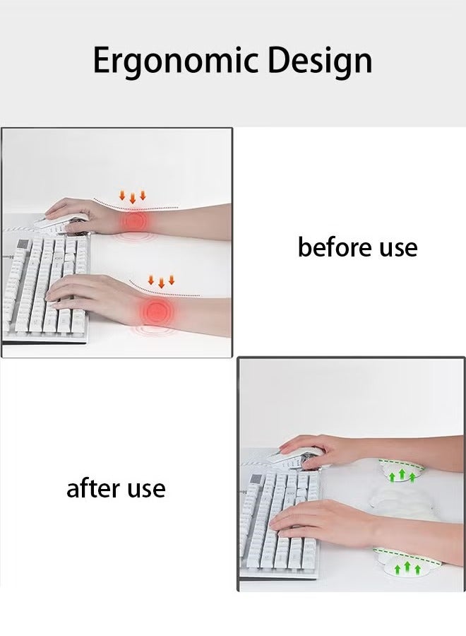 Keyboard Wrist Rest Set Computer mouse wrist rest Soft and Elastic Ergonomic Design with Tea Coaster for Typing Comfortably for Office Home (Keyboard not Included)  - Image 4