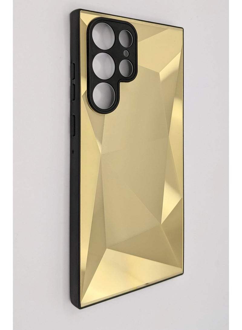 HEXABEX Samsung S23 Ultra Case, Protective Bling Mirror Diamond Phone Cover Case for Samsung S23 Ultra Gold