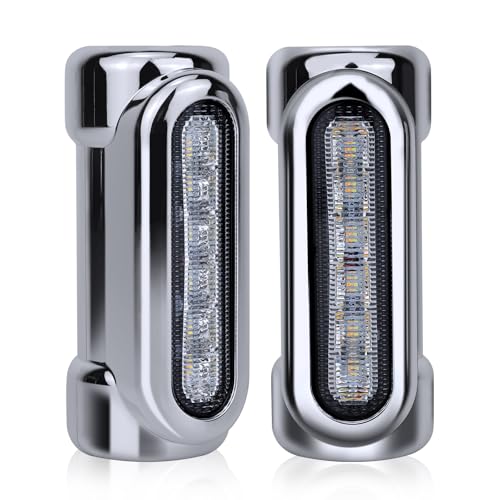 OPL5 Motorcycle Highway Bar Lights Switchback Driving Crash Bar Lights Motorcycle Driving Lights Led Turn Signal Lights Dream Atmosphere Lights for 1-1/4 inch Crash Bar Touring Bikes (Silver) - Image 1