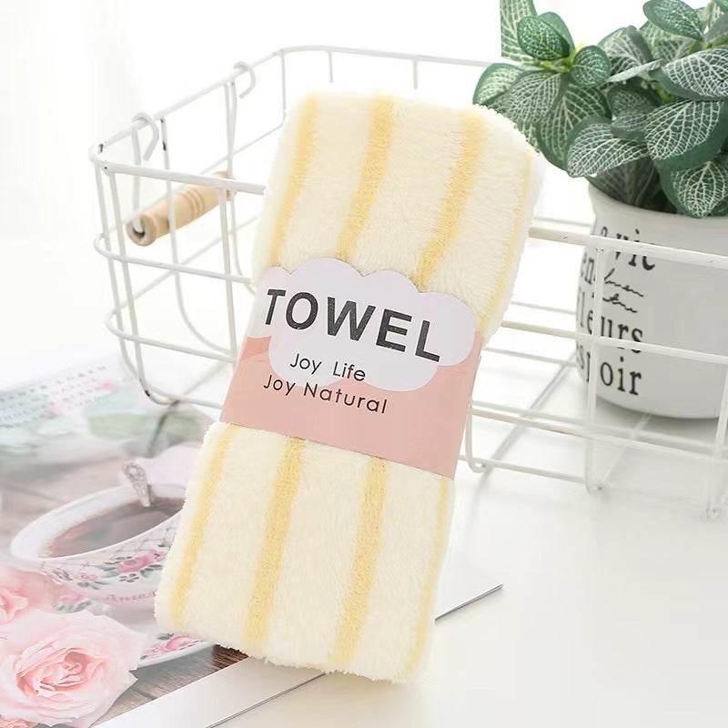 منشفة فخمة من الفليس المرجاني بالجملة لغسل الوجه وتجفيف الشعر، مزدوجة الجوانب ماصة، عبوة من خمسة، يمكن شحنها بشكل فردي - Image 1