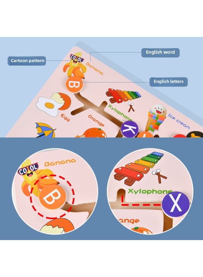 Loquat Children's Wooden Double-sided Track Walking Maze Digital Traffic Animal Logical Thinking Brain Educational Toys-Color:Walking Position (letter Model) - Image 4